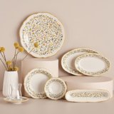 Bella Maison Loren Yuvarlak Desenli 26 Parça 6 Kişilik Stoneware Kahvaltı Takımı Sarı