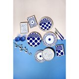 Porland Spotty Karma 04Por034885 Desenli 18 Parça 6 Kişilik Porselen Kahvaltı Takımı Beyaz-Mavi