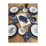 Keramika Blue Magic Desenli 25 Parça 4 Kişilik Seramik Kahvaltı Takımı Beyaz-Mavi