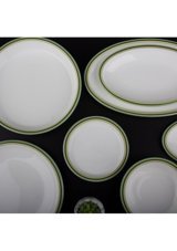 Evalıza Alaıa Yuvarlak Desenli 42 Parça 6 Kişilik Porselen Kahvaltı Takımı Yeşil