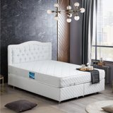 Setay Şah 200 x 150 cm Ayrılabilen Yataklı Başlıklı Çift Kişilik Sandıklı Baza Seti Beyaz