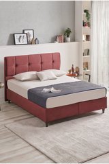 Yataş Bedding Lento 140 x 190 cm Başlıklı Çift Kişilik Sandıklı Baza Seti Bordo