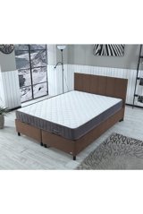 İpek Mobilya Alto 100 x 200 cm Yataklı Başlıklı Çift Kişilik Sandıklı Baza Seti Kahverengi
