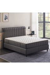 Yataş Lento 160 x 200 cm Yataklı Başlıklı Çift Kişilik Sandıklı Baza Seti Siyah