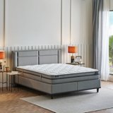 Yataş Fresh Sense 140 x 190 cm Yataklı Başlıklı Çift Kişilik Sandıklı Baza Seti Gri