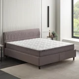 Yataş Somni 140 x 190 cm Yataklı Başlıklı Çift Kişilik Sandıklı Baza Seti Kahverengi