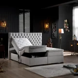 Unimet Leila 90x200 cm Başlıklı Yataklı Sandıklı Tek Kişilik Baza Seti Gri