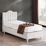 Setay Trend 90x190 cm Başlıklı Yataklı Sandıklı Tek Kişilik Baza Seti Beyaz