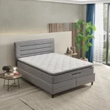 Yataş Bedding Supreme Pedic 90x190 cm Başlıklı Yataklı Sandıklı Tek Kişilik Baza Seti Mavi