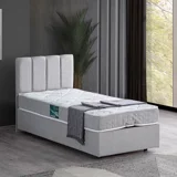 Setay Defne 90x200 cm Başlıklı Yataklı Sandıklı Tek Kişilik Baza Seti Açık Gri