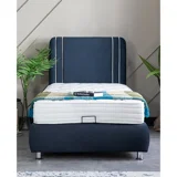 Weltew Yatak Pure 90x190 cm Başlıklı Sandıklı Tek Kişilik Baza Seti Mavi