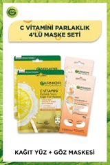 Garnier C Vitamini Parlaklık Verici Nemlendiricili Kağıt Yüz Maskesi 4 Adet