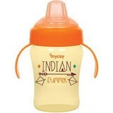 Mycey Indian Pipetli Akıtmaz Kulplu 0+ Ay Alıştırma Bardağı Turuncu