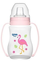 Wee Baby 754 Akıtmaz Kulplu 6+ Ay 250 ml Alıştırma Bardağı Pembe