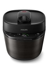 Philips 1000 W Paslanmaz Çelik 5 lt Hazneli Dokunmatik Zamanlayıcılı Buharlı Pişirici Siyah