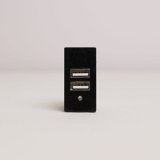 Westlec Çerçevesiz USB Girişli Sıva Altı Akıllı İkili Priz Siyah