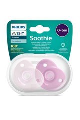 Philips Avent Soothie SCF099/22 0-6 Ay Delikli Ortodontik Yenidoğan Kiraz Uçlu Damaklı Silikon 2'li Emzik Pembe