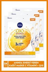 Nivea Q10 Energy Nemlendiricili Soyulabilir Kağıt Yüz Maskesi 3x30 ml