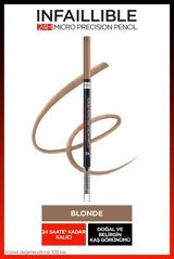 L'Oreal Paris Infaillible 24H Blonde Çift Taraflı Fırçalı İnce Uçlu Suya Dayanıklı Kaş Kalemi Sarı