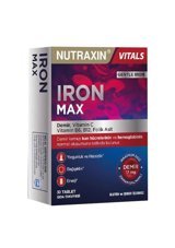 Nutraxin Iron Max Pancar Kökü Kırmızısı Yetişkin Mineral 30 Adet