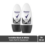 Rexona Invisible Black And White Pudralı Ter Önleyici Antiperspirant Roll-On Kadın 2x50 ml