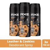 Axe Leather & Cookies Pudrasız Ter Önleyici Sprey Erkek 3x150 ml