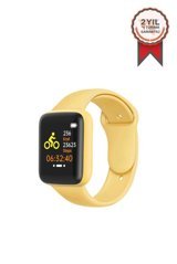 Torima Y68 Smart Watch Android 44 mm Plastik Kordon Dikdörtgen unisex Akıllı Saat Sarı