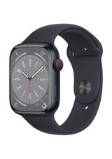 Apple Watch Series 8 Apple Uyumlu WatchOS Su Geçirmez 45 mm Fluoro Elastomer Kauçuk Kordon Kulaklıklı Kare Akıllı Saat Siyah