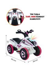 Uj Toys 6 V Üstü Açık Tek Kişilik Akülü ATV Beyaz