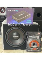 Soundmax Sx-Fc12 1500 W Subwoofer Siyah + Forx 4 Kanallı Anfi + Plc Kablo Seti