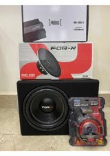 Forx Xw-212 1500 W Subwoofer Siyah + Mobass 4 Kanallı Anfi 2400W