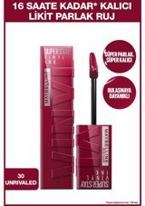 Maybelline New York Super Stay Vinyl Ink 30 Unrivaled Nemlendiricili Dudak Parlatıcısı Bordo