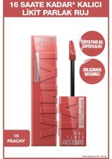 Maybelline New York Super Stay Vinyl Ink 15 Peachy Nemlendiricili Dudak Parlatıcısı Pembe