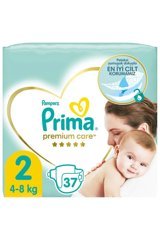 Prima Premium Care 2 Numara Göbek Oyuntulu Cırtlı Bebek Bezi 37 Adet