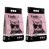 Lindo Cat Bebek Pudrası Kokulu Topaklanan Kalın Taneli Bentonit Kedi Kumu 2x10 lt