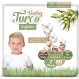 Baby Turco Doğadan 7 Numara Organik Cırtlı Bebek Bezi 80 Adet