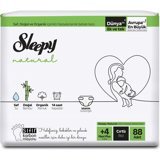 Sleepy Natural 4+ Numara Organik Cırtlı Bebek Bezi 88 Adet
