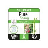 Pure Baby Organic 6 Numara Organik Külot Bebek Bezi 96 Adet