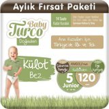 Baby Turco Doğadan 5 Numara Organik Külot Bebek Bezi 120 Adet
