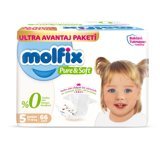 Molfix Pure&Soft Ultra Avantaj Paketi 5 Numara Cırtlı Bebek Bezi 66 Adet