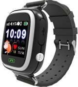 Onkatech Q90 GPS Silikon Kordon Kare Sim Kartlı Çocuk Akıllı Saat Siyah