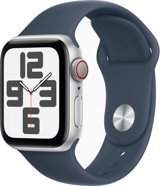 Apple Watch SE 2 2023 Cellular Apple Uyumlu WatchOS Su Geçirmez 40 mm Silikon Kordon Kare Unisex Sim Kartlı Akıllı Saat Mavi