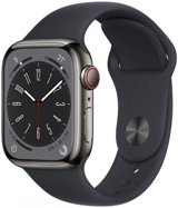 Apple Watch Series 8 Cellular Apple Uyumlu WatchOS Su Geçirmez 41 mm Silikon Kordon Kare Unisex Sim Kartlı Akıllı Saat Siyah