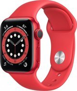 Apple Watch Series 6 Apple Uyumlu WatchOS Su Geçirmez 40 mm Silikon Kordon Kare Unisex Akıllı Saat Kırmızı