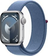 Apple Watch Series 9 Apple Uyumlu WatchOS Su Geçirmez 41 mm Örgü Kordon Kare Unisex Akıllı Saat Mavi