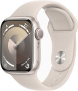 Apple Watch Series 9 Apple Uyumlu WatchOS Su Geçirmez 41 mm Fluoro Elastomer Kauçuk Kordon Kare Unisex Akıllı Saat Krem