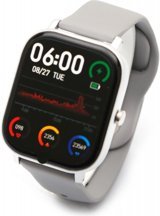 Daniel Klein DKT36 Silikon Kordon Kare Tansiyon Ölçen Unisex Akıllı Saat Gri