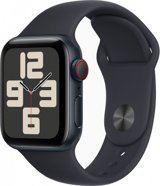 Apple Watch SE 2 2023 Cellular Apple Uyumlu WatchOS Su Geçirmez 40 mm Silikon Kordon Kare Unisex Sim Kartlı Akıllı Saat Siyah