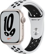 Apple Watch Nike Series 7 Apple Uyumlu WatchOS Su Geçirmez 45 mm Fluoro Elastomer Kauçuk Kordon Kare Unisex Akıllı Saat Beyaz