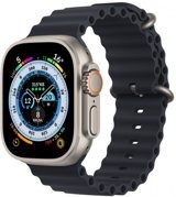 Apple Watch Ultra Apple Uyumlu WatchOS Su Geçirmez 49 mm Elastomer Kordon Kare Unisex Sim Kartlı Akıllı Saat Siyah